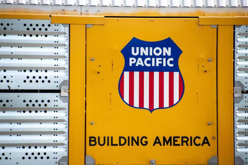 Union Pacific Corp_ logo on side of train car-by Joseph Creamer via Shutterstock